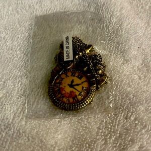 Golden owl clock necklace